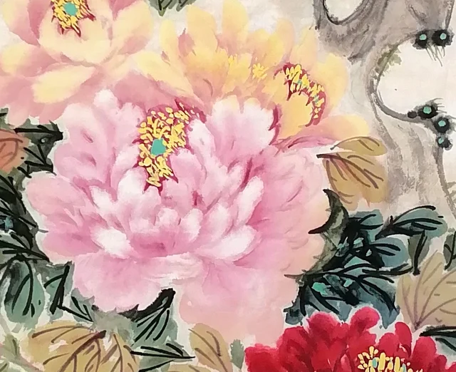 Peonies in full bloom.