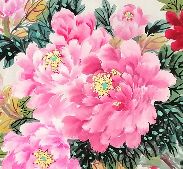 Pink peonies, shaded petal by petal.