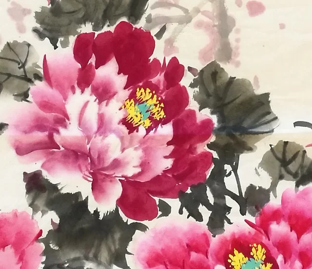 A purple-red peony, shaded petal by petal.