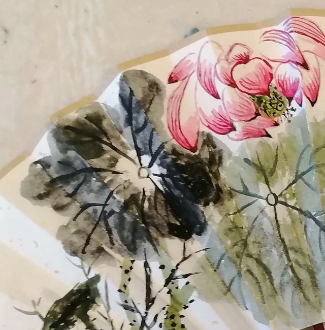 A pink lotus washed with rouge.