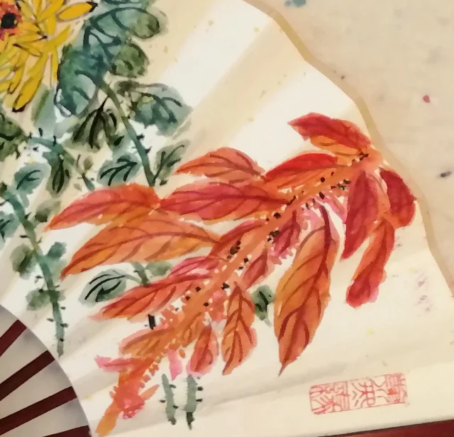 Flame-red leaves of amaranth.